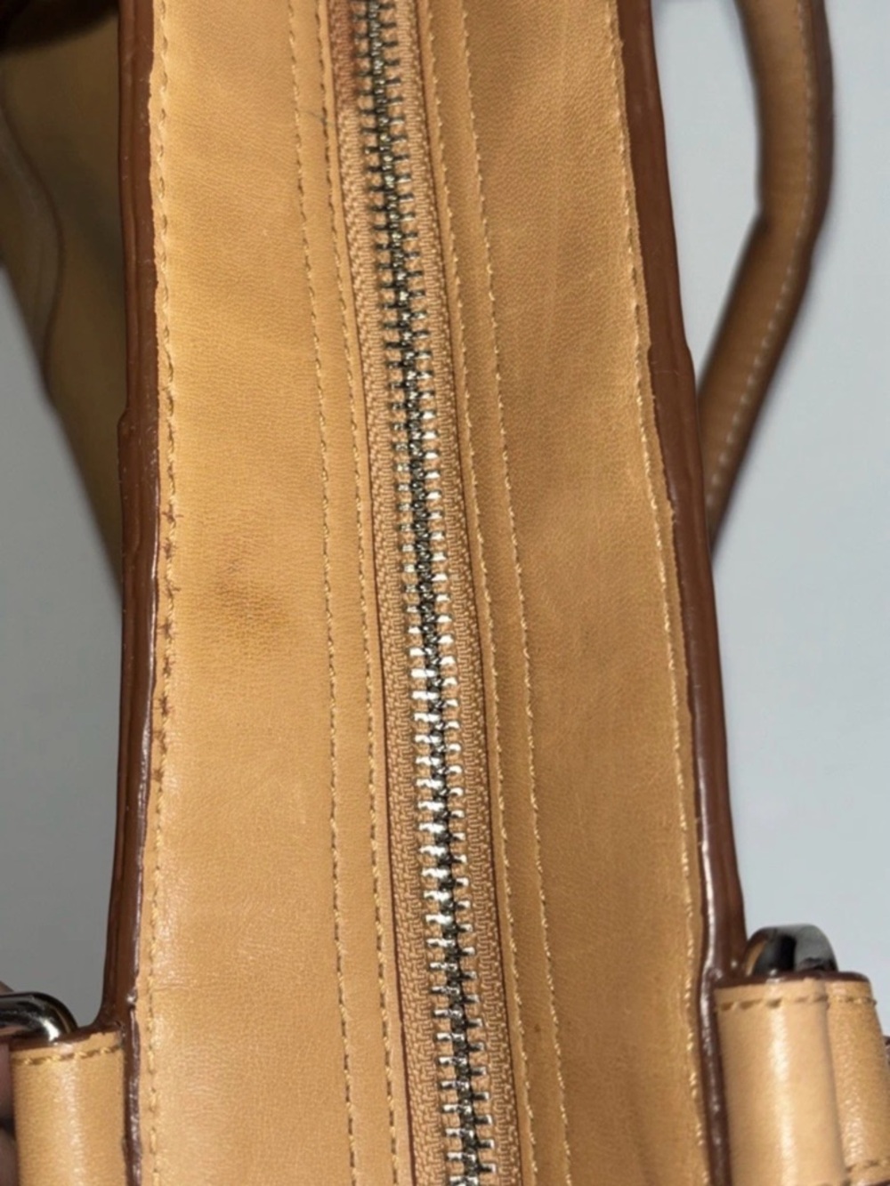 Coach Tan Leather Satchel with Bit-Detail - Picture 6 of 11